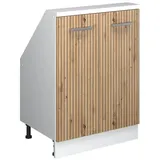 Vicco Dachschrägenschrank Rion, Artisan Weiß, Holzwerkstoff, 1 Fächer, Rechteckig, 60x83.8x46 cm mit 2 Türen platzsparend für Dachschrägen