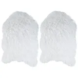 Home4You Schaffell 2er Set, 90 x 60 cm - Weiß - 2er Set