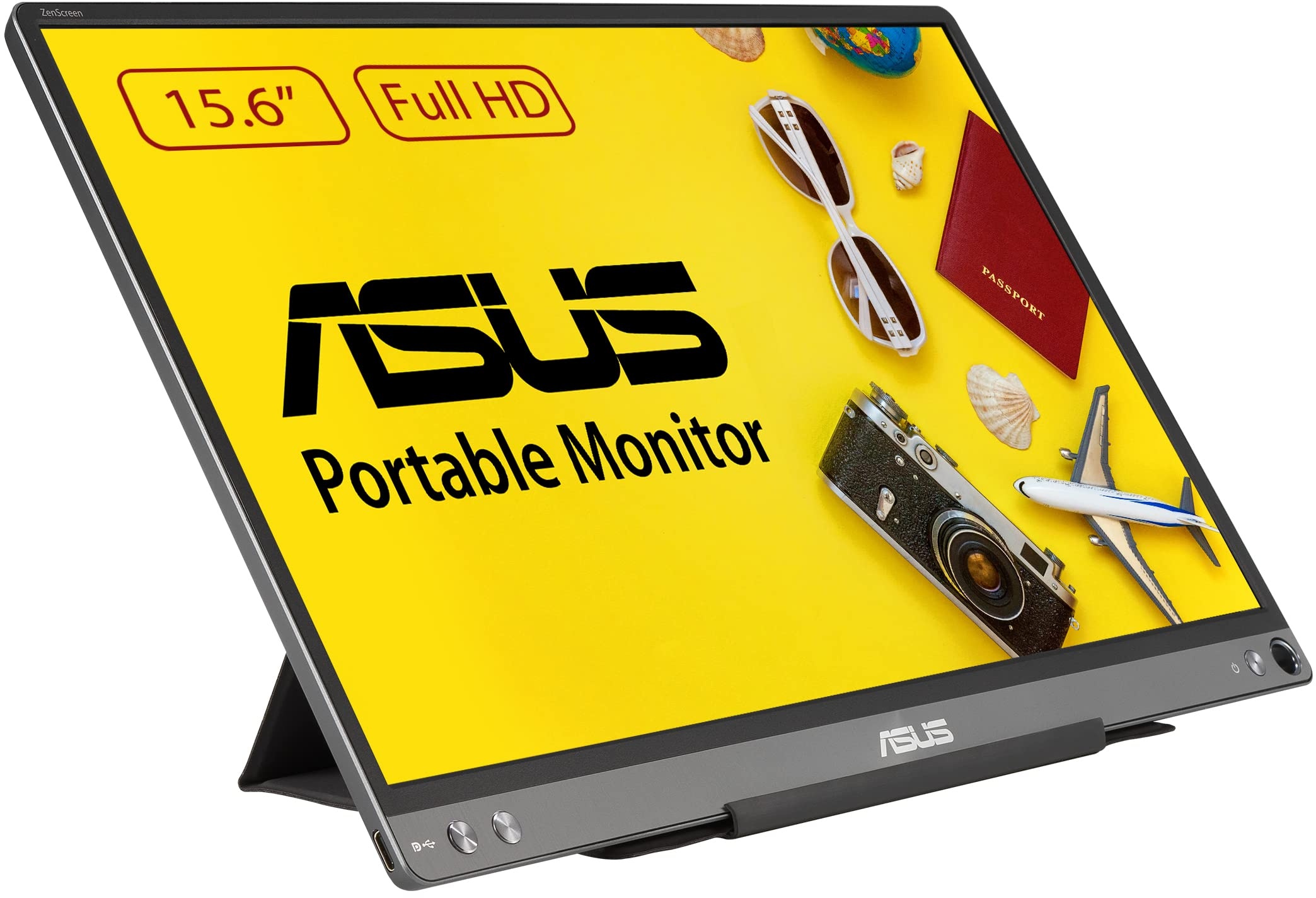 ASUS ZenScreen MB16ACE - 15,6 Zoll tragbarer USB Monitor - Full HD 1920x1080, Hybrid Typ-C, Autorotation, leichtes Design, Smartcase - IPS Panel, 16:9, entspiegelt