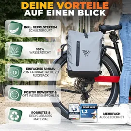 MIVELO 3in1 Fahrradtasche silberfarben