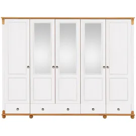 Home Affaire Kleiderschrank »Tessin«, (B/H/T ca. 245/191/59 cm), Breite 245 cm, Kiefer massiv, mit Spiegel