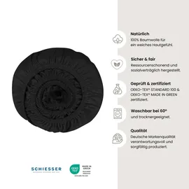 SCHIESSER Spannbettlaken Jessi Baumwolle 90 x 200 - 100 x 200 cm schwarz