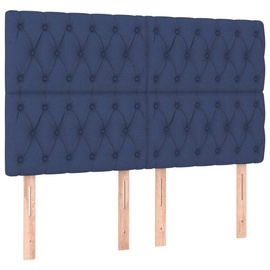 vidaXL Boxspringbett mit Matratze Blau 160x200 cm Stoff