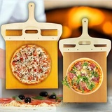 TSHIGO 2 StüCk Verschiebbare Pizzaschieber, Schiebe-Pizzaschaufel, Pizzaschieber Aus Holz, Pizzapaddel, FüR Ofen Oder Grill, FüR Outdoor-Pizzaofen