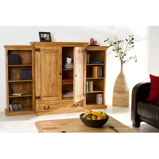 1a Direktimport Wohnschrank Wohnzimmerschrank Mexico Schrank, dreiteilig, Pinie massiv,