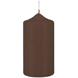 Kopschitz Kerzen 12 Stumpen Kerzen Spitzkopf Mocca 80 x Ø 60 mm
