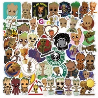 50pcs Groot Aufkleber Baby Groot Stickers Wasserdicht Vinyl Stickers Decals I AM Groot