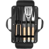 Barbecue-Gerätschaftsset, hochwertiges Stahl-BBQ- Besteck, mit tragbarem Aufbewahrungsbehälter, ideal für Männer, mit Fleischthermometer, Gesch...