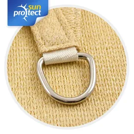 sunprotect 12001 Professional Sonnensegel 6 x 6 x 8,5 m 90° Grad Dreieck wind- & wasserdurchlässig, beige