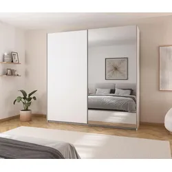 rauch Schwebetürenschrank »Quadra« mit Spiegel - 226x62x229cm - weiß - Holz