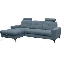 alina Ecksofa »Stelvia«, Inklusive Nackenstützen, Breite 254 cm blau