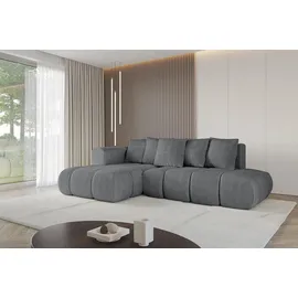 altdecor Ecksofa Cord mit Schlaffunktion 2-Sitzer Grau