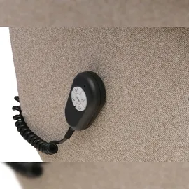 MCA Furniture MCA Relaxsessel + Aufstehhilfe HWC-N58, Fernsehsessel Sessel Fußstütze Bouclé Stoff Holz ~ braun, Holz walnussfarben