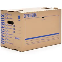 KK Verpackungen 40 x Officebox® Archivbox Officebox Ordnerkarton Archivkarton mit Sichtfenster Braun