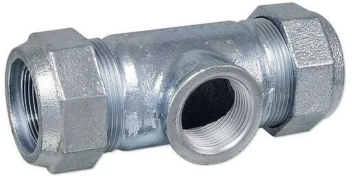 GEBO-Temperguss-Klemmverbinder für Stahlrohre - T-Stück 33,7 mm x 1'' IG - 01.150.04.03