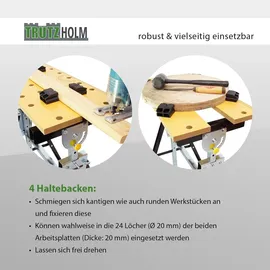 Baumarktplus 2er Set 100 kg Werkbank Klappbar höhenverstellbar Werktisch Spanntisch Arbeitstisch
