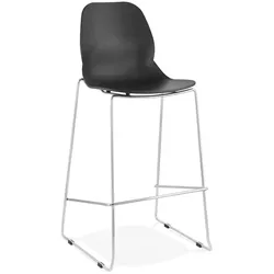 Barstuhl Metall-Kunststoff | 75cm | Industriedesign Robust | Schwarz-Chrom | 120kg | Kadima Design