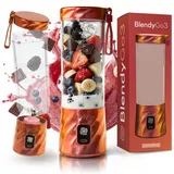 BlendyGo 3 Tragbarer Mixer, Blender, Mini Standmixer, 550 ml, Smoothie maker, Mixer smoothie maker to go, kabellos, zerkleinert Eis und Obst, BPA-freie, PulseMotion & BlendPro (Pink Pearl)