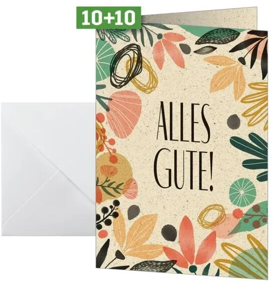 Sigel 10 Glückwunsch-Karten »Alles Gute«, 10.5x14.8 cm