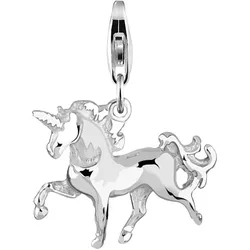Nenalina Charm Einhorn-Anhänger Unicorn Magic 925 Sterling Silber OneSize Damen 