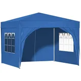 Thanaddo 3x3m Faltpavillon Stabil Wasserdicht Winterfest Gartenpavillon, Gartenzelt Partyzelt (Blau)