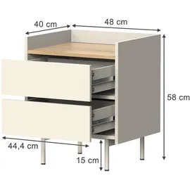 Vicco Nachtschrank Velina 48 x 58 x 40 cm Creme