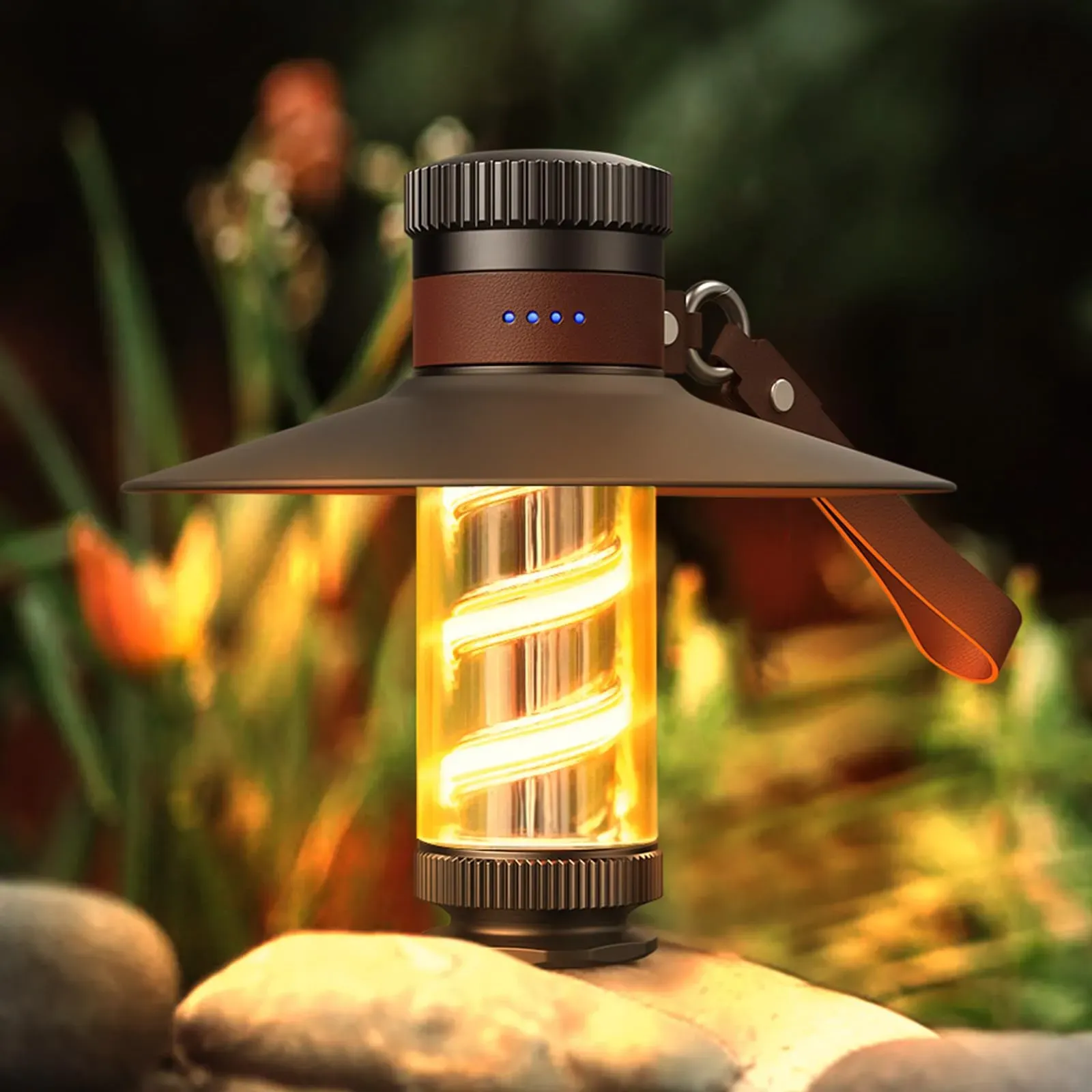 LED Campinglampe, Cnkeeo Retro Camping Laterne Dimmbar mit 3 Leuchtmodi Wiederaufladbar Tragbare Camping Licht IPX5 Wasserdicht Zeltlampe mit Taschenlampe für Camping, Wandern, Notfall usw.