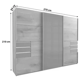 Premium Living Schwebetürenschrank Saigon 270 x 208 x 0 cm Braun