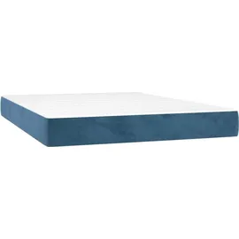 vidaXL Boxspringbett mit Matratze Dunkelblau 140x200 cm Samt
