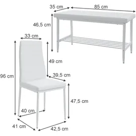Vicco Sitzbank Grand Weiß 85 x 46,5 cm