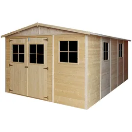 TIMBELA Gartenhaus 4,93 x 3,03 m Beige