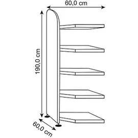 Kerkmann Eckregal Dante weiß 60,0 x 32,5 - 60,0 x 190,0 cm