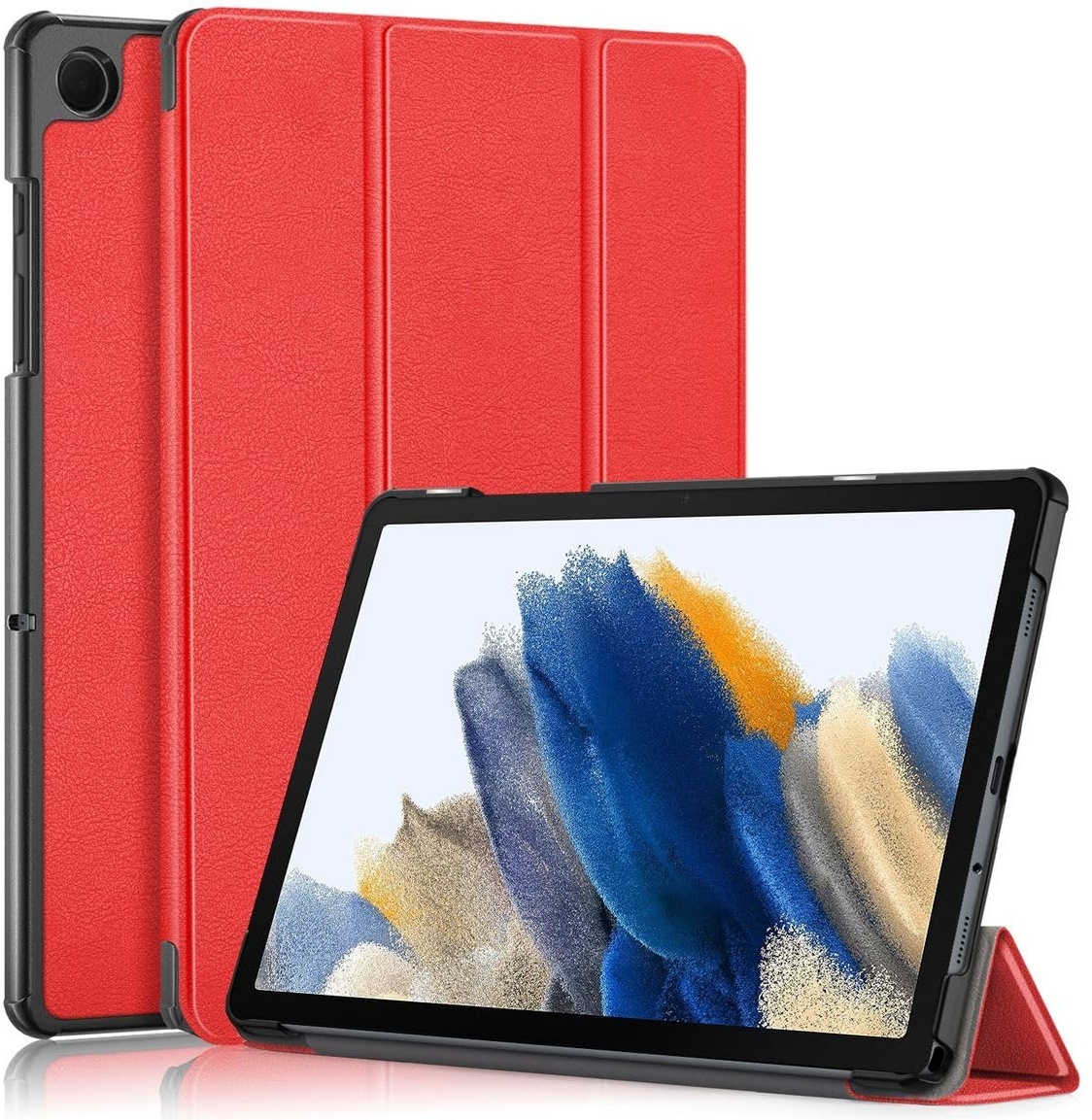 Wigento Für Samsung Galaxy Tab A9 Plus 3folt Wake UP Smart Standfunktion Cover Rot Tablet Tasche Etuis Hülle
