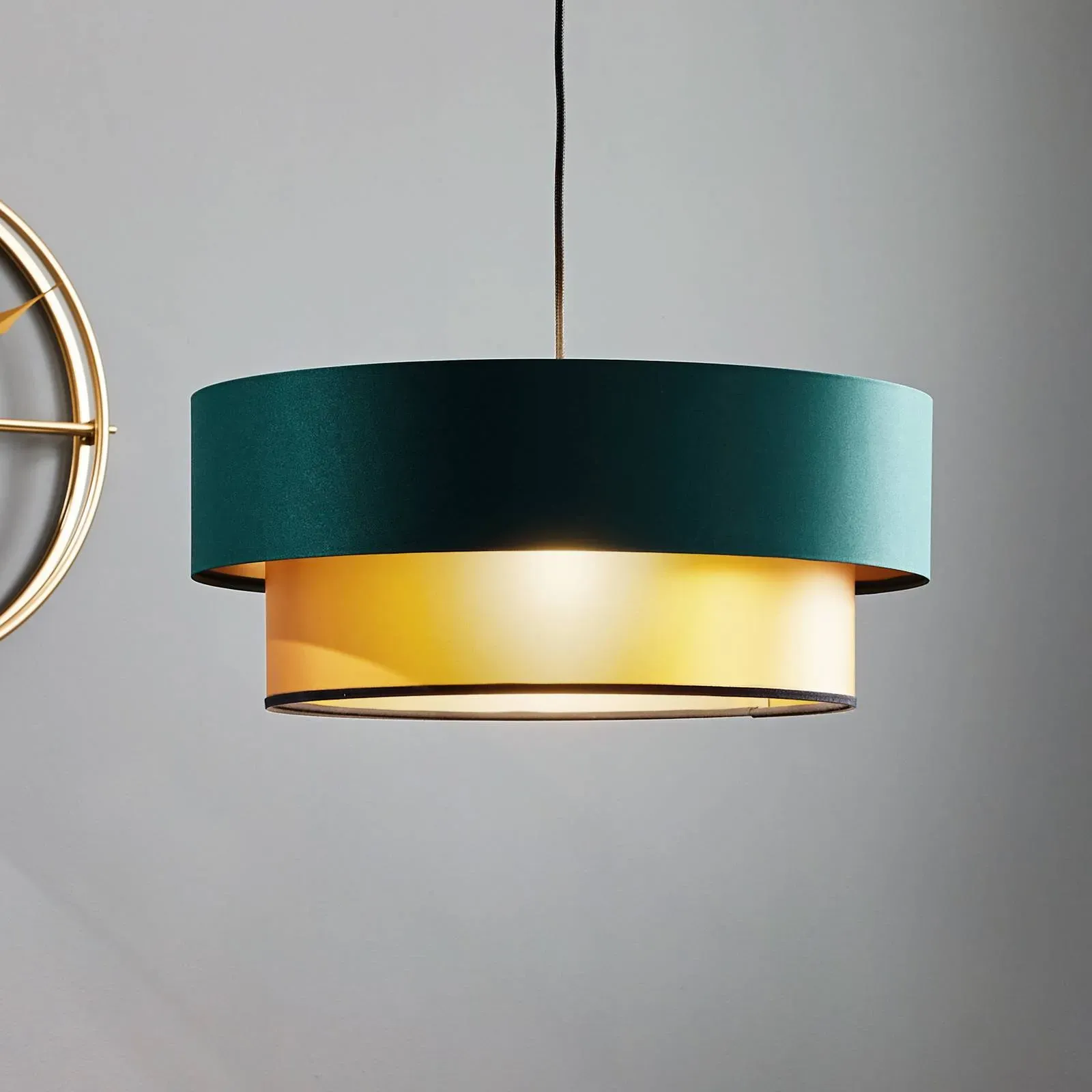 Hängelampe Dorina Maco Design, dimmbar, grün, für Wohn- / Esszimmer, Kunststoff, Modern, Pendelleuchte - 50 cm - 50 cm - 21 cm