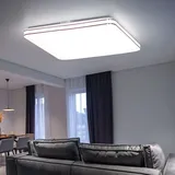 ETC Shop Deckenleuchte Strahler Deckenpanel Chrom Smart Home mit Sterneneffekt, App- und Sprachsteuerung, Farbwechsel dimmbar Rgb Led 1x 48w 1x 3200lm 3000-6400k, Wohnzimmer