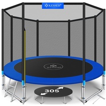 Kesser Trampoline Komplettset 305 cm inkl. Sicherheitsnetz, Leiter und Randabdeckung blau