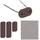 Relaxdays Sichtschutz-Befestigungskit 15 x 0,1 cm Braun Bambus 52 St.