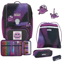 Scout Genius Schulranzen-Set 4 teilig Set Movie Star Pink Pixel