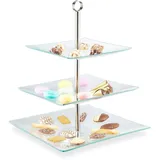 Relaxdays Etagere transparent/silber Höhe: 40,0 cm, 1 St.