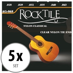 Rocktile Saiten Rocktile Klassikgitarrensaiten Satz, (5-tlg), Stabile Nylonsaiten