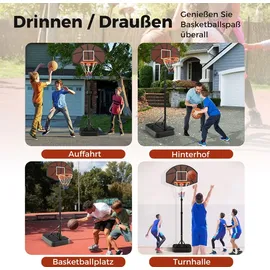Costway Basketballkorb Outdoor, Basketballständer 172-200cm höhenverstellbar Basketballanlage Schwarz