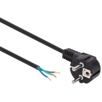 Perel Netzkabel, - schwarz - Cee 7/7 90°, + Kabel, Freies Ende - 1.5 m, 10 A/230 V, 2500 W, Typ E/F für innen, PVC,