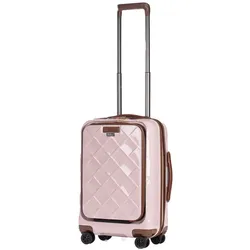 STRATIC Reisetrolley Leather & More S mit Vortasche 55cm rose