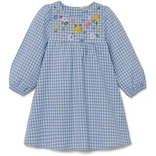 Tchibo - Kinder-Webkleid - Mädchen - Gr. 122/128 - blau/kariert