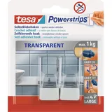 Tesa Powerstrips Haken Transparent/Weiß 2 Stück