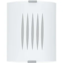 Licht-Erlebnisse Wandleuchte GRAFIK Silber, Weiß gemustert, Stahl, Glas, 1x E27 max. 60 Watt LE27772