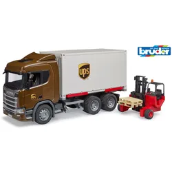 BRUDER - Scania Super 560R UPS Logistik-LKW mit Mitnahmestapler 03582