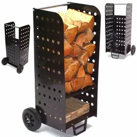 Apex Digital Kaminholzkorb Holz schwarz