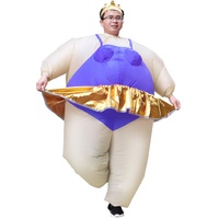 JYZCOS Aufblasbares Ballerina-Kostüm für Erwachsene, lustig, fett, Anzüge, Halloween-Kostüm, Violett, L