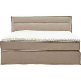 Musterring Boxspringbett MUSTERRING "JustB SC100", beige (hellbeige), B:200cm L:215cm, Komplettbetten, Boxspringbett, schwebende Optik, inklusive Topper, verschiedene Farben, 180 x 200 cm